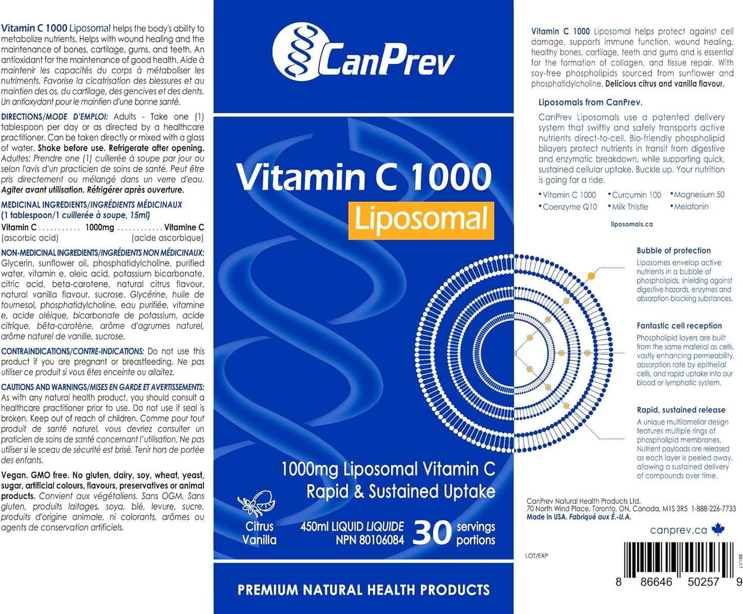 CanPrev Liposomal Vitamin C 1000 Liquid